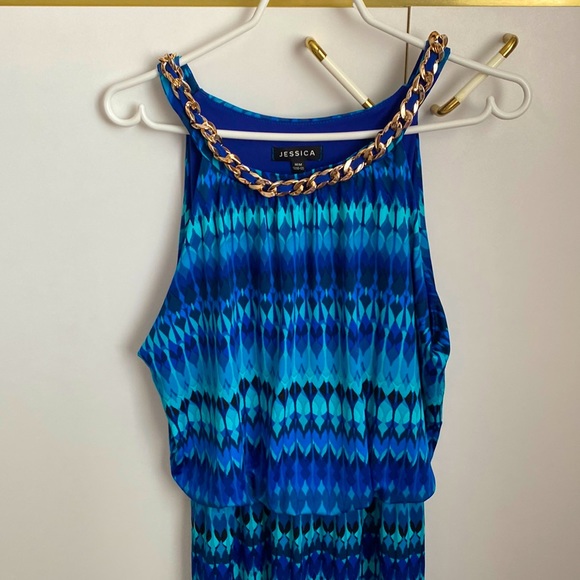 Blue maxi semi-formal dress, by Jessica - Picture 1 of 4